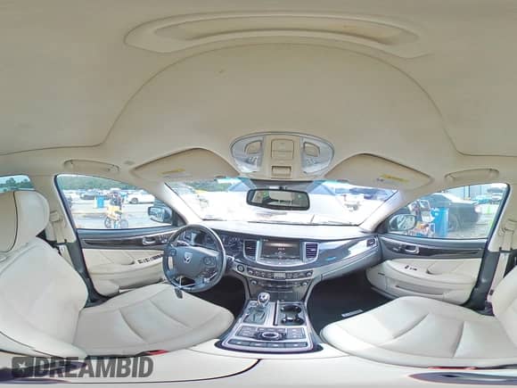 2015 Hyundai Equus Signature with VIN KMHGH4JH6FU092960, listed as a Copart auction lot 58793325 with 59,875 mi miles and Salvage title. Bid and sale history available at DreamBid. Image 14.