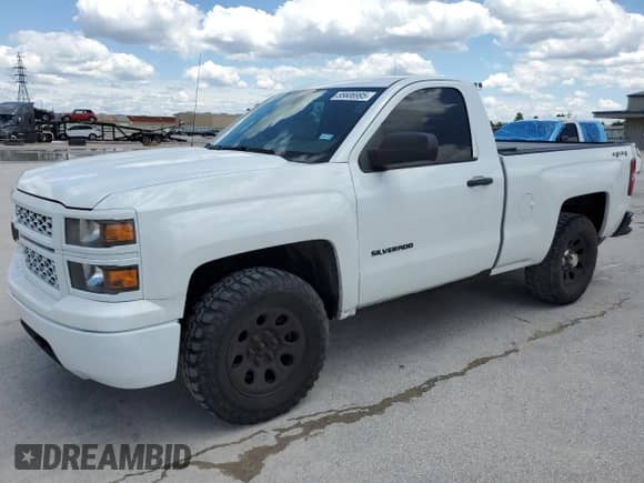 2015 Chevrolet Silverado 1500 Work Truck z VIN 1GCNKPEH9FZ194491, wystawiony jako Copart lot #55606995 z przebiegiem 115 266 mil mil oraz Czysty tytuł • Clean title. Historia ofert i sprzedaży dostępna na DreamBid. Obrazek 1.