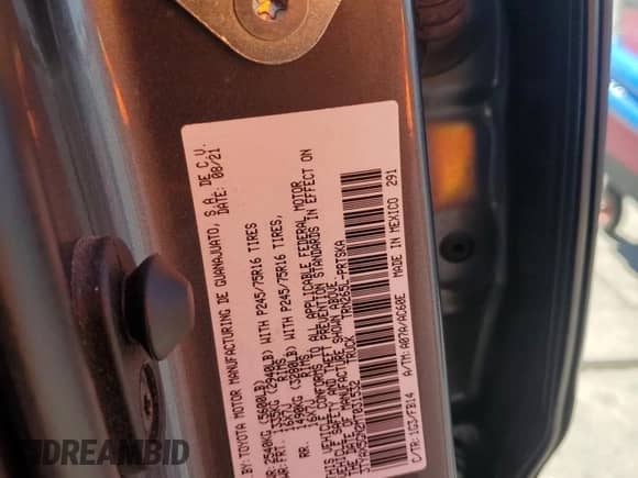 2021 Toyota Tacoma SR с VIN 3TYAX5GN2MT031532, выставлен на аукционе Copart как лот 81696855 с пробегом 23 073 миль миль и Списание • Salvage title. История ставок и продаж доступна на DreamBid. Изображение 13.