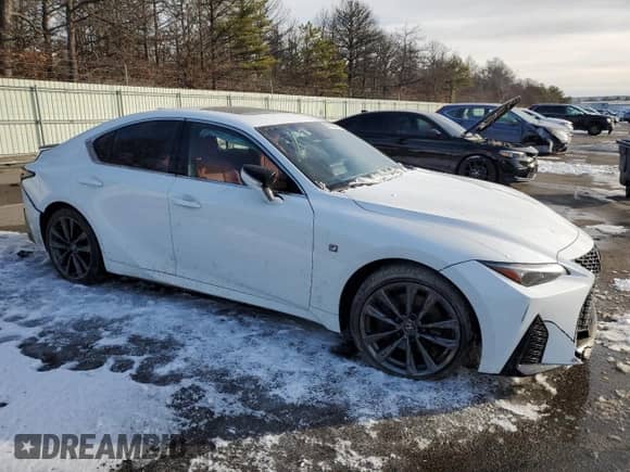 2024 Lexus IS 350 F Sport with VIN JTHGZ1E29R5034487, listed as a Copart auction lot 87899355 with 12,895 mi miles and Salvage title. Bid and sale history available at DreamBid. Image 4.