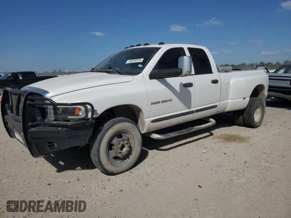 2004 Dodge 3500 SLT with VIN 3D7MU48C74G211019, listed as a Copart auction lot 49338295 with 145,593 mi miles and Salvage title. Bid and sale history available at DreamBid. Image 1.