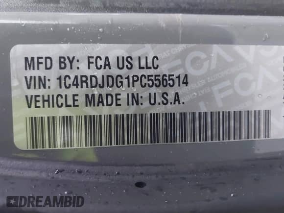 2023 Dodge Durango GT z VIN 1C4RDJDG1PC556514, wystawiony jako IAAI lot #41190616 z przebiegiem 28 806 mil mil oraz . Historia ofert i sprzedaży dostępna na DreamBid. Obrazek 9.