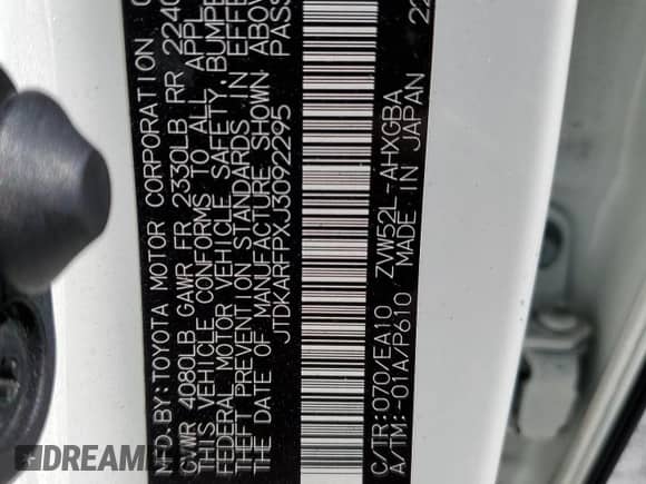 2018 Toyota Prius Plus with VIN JTDKARFPXJ3092295, listed as a Copart auction lot 69617705 with 163,312 mi miles and Salvage title. Bid and sale history available at DreamBid. Image 14.