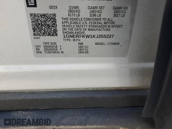 2019 Chevrolet Traverse LS с VIN 1GNERFKW1KJ255227, выставлен на аукционе Copart как лот 68291525 с пробегом 33 543 миль миль и Списание • Salvage title. История ставок и продаж доступна на DreamBid. Изображение 14.