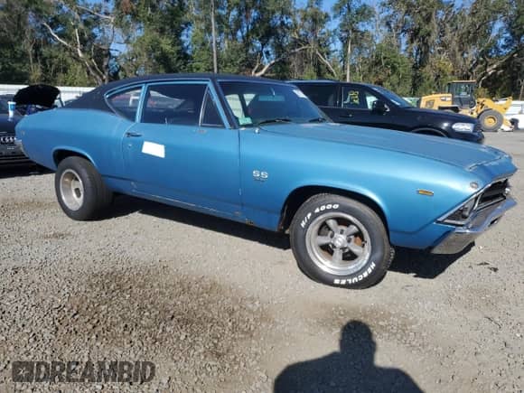 1969 Chevrolet Chevelle с VIN 134279K403696, выставлен на аукционе Copart как лот 82176184 с пробегом Не указан миль и Списание • Salvage title. История ставок и продаж доступна на DreamBid. Изображение 4.