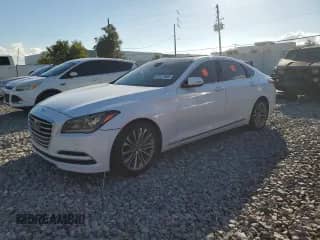 2015 Hyundai Genesis 3.8L with VIN KMHGN4JE9FU055514, listed as a Copart auction lot 87411885 with 207,225 mi miles and Salvage title. Bid and sale history available at DreamBid. Image 1.