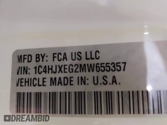 2021 Jeep Wrangler Unlimited Sahara с VIN 1C4HJXEG2MW655357, выставлен на аукционе IAAI как лот 41724695 с пробегом 37 644 миль миль и . История ставок и продаж доступна на DreamBid. Изображение 9.