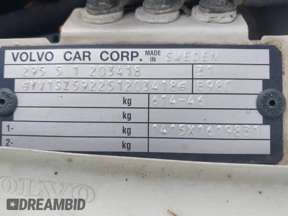 2005 Volvo XC70 with VIN YV1SZ592251203418, listed as a IAAI auction lot 42851889 with 92,102 mi miles and . Bid and sale history available at DreamBid. Image 9.