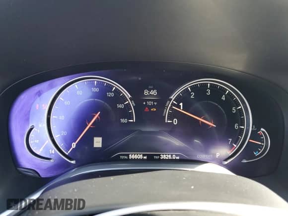 2017 BMW 7 Series 750i with VIN WBA7F0C59HGM21302, listed as a Copart auction lot 58413185 with 56,605 mi miles and Salvage title. Bid and sale history available at DreamBid. Image 9.