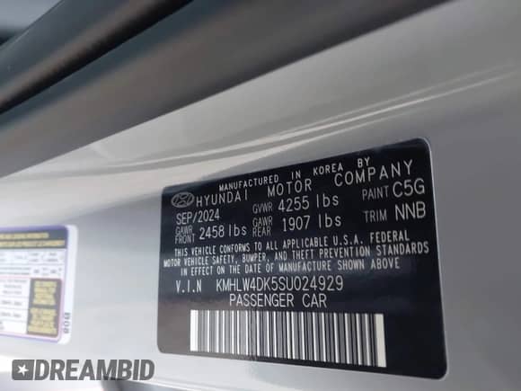 2025 Hyundai Elantra с VIN KMHLW4DK5SU024929, выставлен на аукционе IAAI как лот 41571875 с пробегом 1 113 миль миль и . История ставок и продаж доступна на DreamBid. Изображение 9.