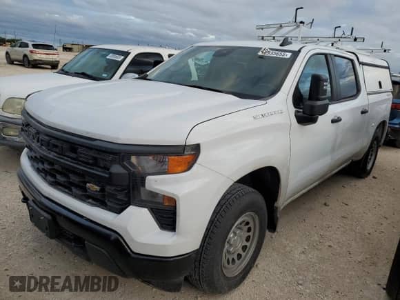 2023 Chevrolet Silverado 1500 Work Truck with VIN 3GCPDAEK4PG305607, listed as a Copart auction lot 48935655 with 10,480 mi miles and Salvage title. Bid and sale history available at DreamBid. Image 1.