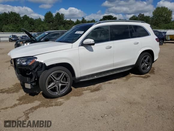 2021 Mercedes-Benz GLS 580 z VIN 4JGFF8GE3MA424471, wystawiony jako Copart lot #69419015 z przebiegiem 45 037 mil mil oraz Szkoda całkowita • Salvage title. Historia ofert i sprzedaży dostępna na DreamBid. Obrazek 1.