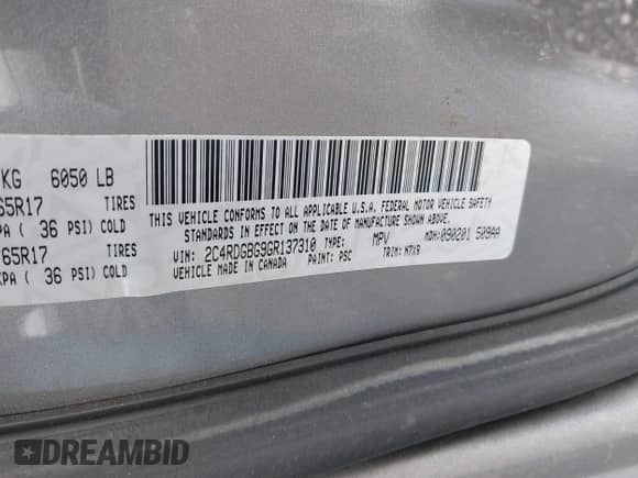 2016 Dodge Grand Caravan SE с VIN 2C4RDGBG9GR137310, выставлен на аукционе IAAI как лот 43048467 с пробегом 114 919 миль миль и . История ставок и продаж доступна на DreamBid. Изображение 9.