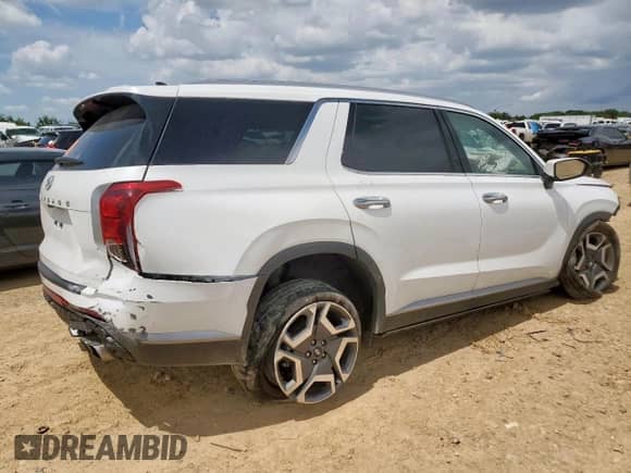 2024 Hyundai Palisade SEL with VIN KM8R44GE6RU736849, listed as a Copart auction lot 64115155 with Not provided miles and Salvage title. Bid and sale history available at DreamBid. Image 3.