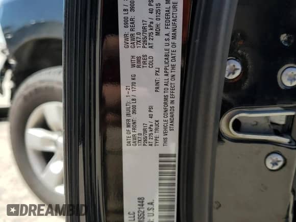 2021 Ram 1500 SLT с VIN 1C6RR7TTXMS521448, выставлен на аукционе Copart как лот 48021205 с пробегом 63 142 миль миль и Списание • Salvage title. История ставок и продаж доступна на DreamBid. Изображение 12.