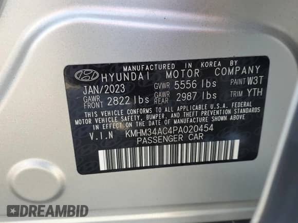 2023 Hyundai Ioniq 6 SEL с VIN KMHM34AC4PA020454, выставлен на аукционе Copart как лот 80629085 с пробегом 23 234 миль миль и Списание • Salvage title. История ставок и продаж доступна на DreamBid. Изображение 13.