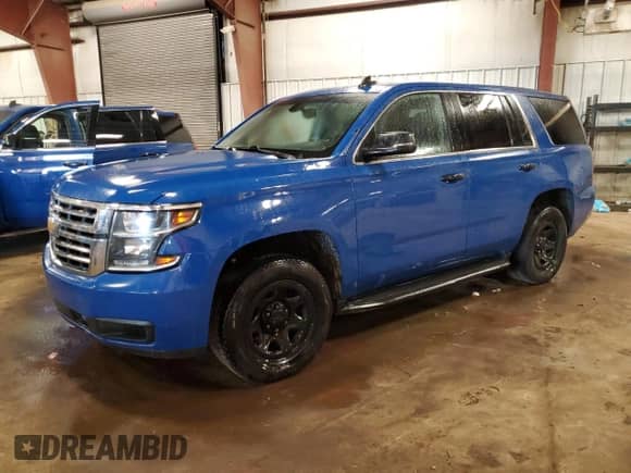 2020 Chevrolet Tahoe Commercial with VIN 1GNSKDEC1LR247595, listed as a Copart auction lot 85144895 with 124,676 mi miles and Clean title. Bid and sale history available at DreamBid. Image 1.