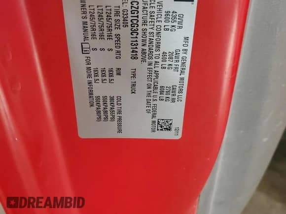 2012 Chevrolet Express Cargo z VIN 1GCZGTCG3C1131418, wystawiony jako Copart lot #66352765 z przebiegiem 166 404 mil mil oraz Szkoda całkowita • Salvage title. Historia ofert i sprzedaży dostępna na DreamBid. Obrazek 12.