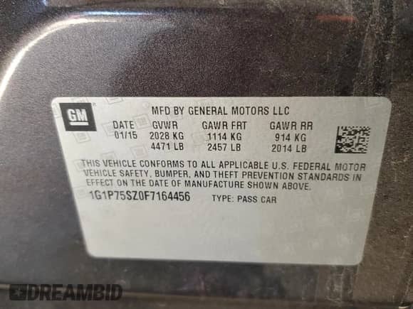 2015 Chevrolet Cruze Diesel z VIN 1G1P75SZ0F7164456, wystawiony jako Copart lot #65902835 z przebiegiem 135 027 mil mil oraz Szkoda całkowita • Salvage title. Historia ofert i sprzedaży dostępna na DreamBid. Obrazek 12.