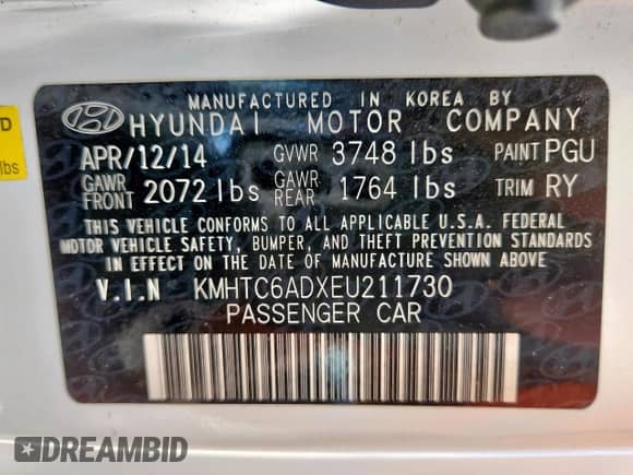 2014 Hyundai Veloster z VIN KMHTC6ADXEU211730, wystawiony jako Copart lot #71236595 z przebiegiem 107 121 mil mil oraz Szkoda całkowita • Salvage title. Historia ofert i sprzedaży dostępna na DreamBid. Obrazek 12.