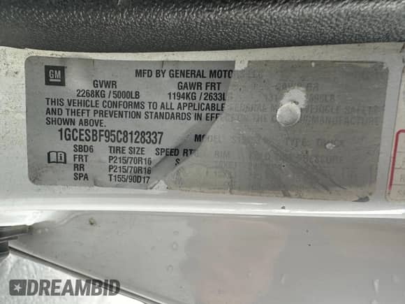 2012 Chevrolet Colorado Work Truck with VIN 1GCESBF95C8128337, listed as a Copart auction lot 45556645 with 80,513 mi miles and Clean title. Bid and sale history available at DreamBid. Image 10.