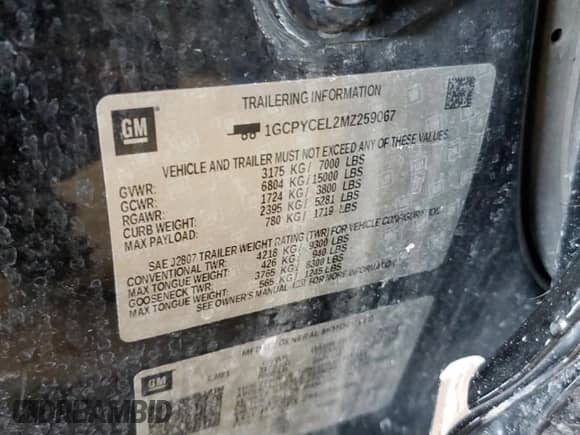 2021 Chevrolet Silverado 1500 Custom Trail Boss с VIN 1GCPYCEL2MZ259067, выставлен на аукционе Copart как лот 46056545 с пробегом 43 502 миль миль и Списание • Salvage title. История ставок и продаж доступна на DreamBid. Изображение 14.