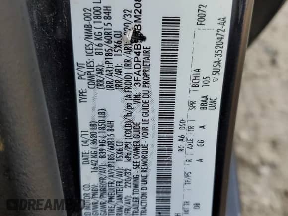 2011 Ford Fiesta SE z VIN 3FADP4BJ0BM208959, wystawiony jako Copart lot #80783925 z przebiegiem 164 521 mil mil oraz Szkoda całkowita • Salvage title. Historia ofert i sprzedaży dostępna na DreamBid. Obrazek 13.