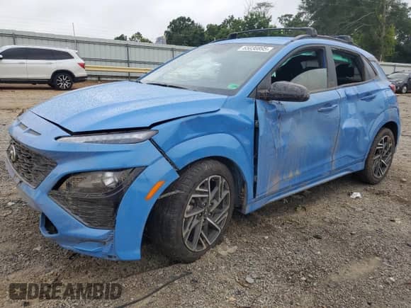 2022 Hyundai Kona N Line with VIN KM8K33A35NU927890, listed as a Copart auction lot 65030895 with 37,040 mi miles and Salvage title. Bid and sale history available at DreamBid. Image 1.