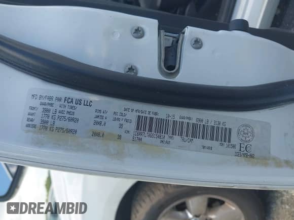 2016 Ram 1500 Lone Star с VIN 1C6RR7LT0GS154810, выставлен на аукционе IAAI как лот 42545460 с пробегом 161 356 миль миль и . История ставок и продаж доступна на DreamBid. Изображение 9.