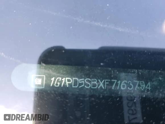 2015 Chevrolet Cruze LT with VIN 1G1PD5SBXF7163794, listed as a Copart auction lot 85139025 with 104,357 mi miles and Salvage title. Bid and sale history available at DreamBid. Image 12.