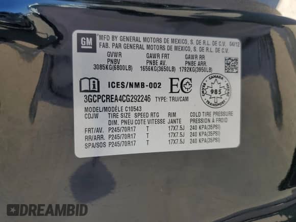 2012 Chevrolet Silverado 1500 LS z VIN 3GCPCREA4CG292246, wystawiony jako Copart lot #80839815 z przebiegiem 69 041 mil mil oraz Szkoda całkowita • Salvage title. Historia ofert i sprzedaży dostępna na DreamBid. Obrazek 12.