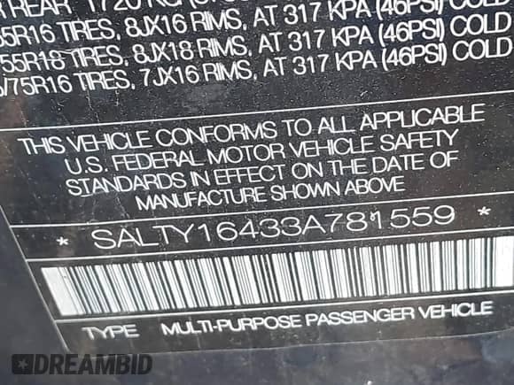 2003 Land Rover Discovery SE с VIN SALTY16433A781559, выставлен на аукционе IAAI как лот 42631738 с пробегом 146 114 миль миль и . История ставок и продаж доступна на DreamBid. Изображение 9.