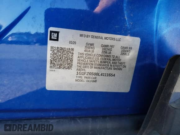 2020 Chevrolet Bolt EV Premier z VIN 1G1FZ6S00L4111654, wystawiony jako Copart lot #72761263 z przebiegiem 37 137 mil mil oraz . Historia ofert i sprzedaży dostępna na DreamBid. Obrazek 12.