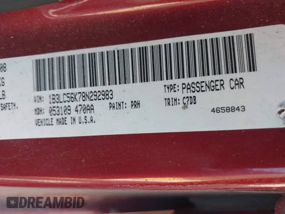 2008 Dodge Avenger SXT с VIN 1B3LC56K78N292983, выставлен на аукционе IAAI как лот 43171885 с пробегом 196 770 миль миль и . История ставок и продаж доступна на DreamBid. Изображение 9.