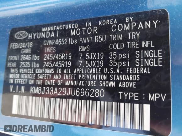 2018 Hyundai Tucson Value с VIN KM8J33A29JU696280, выставлен на аукционе IAAI как лот 42500220 с пробегом 134 825 миль миль и . История ставок и продаж доступна на DreamBid. Изображение 9.