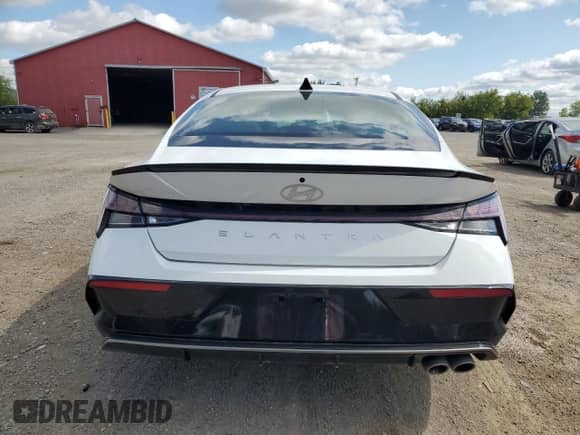 2025 Hyundai Elantra N Line with VIN KMHLR4DF3SU983191, listed as a Copart auction lot 71664055 with 11,804 mi miles and Salvage title. Bid and sale history available at DreamBid. Image 6.
