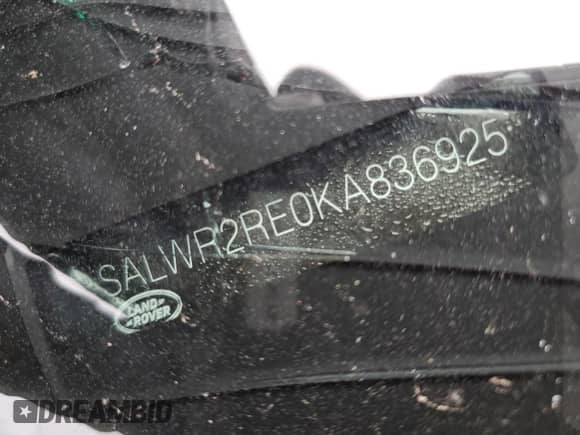 2019 Land Rover Range Rover Sport Dynamic с VIN SALWR2RE0KA836925, выставлен на аукционе Copart как лот 49714735 с пробегом Не указан миль и Списание • Salvage title. История ставок и продаж доступна на DreamBid. Изображение 14.