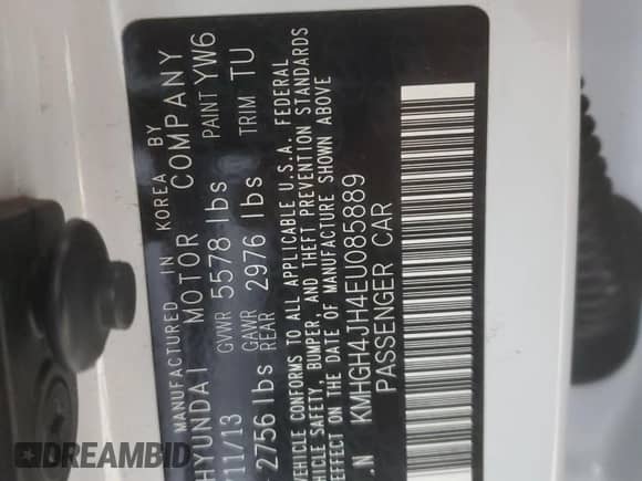 2014 Hyundai Equus Signature z VIN KMHGH4JH4EU085889, wystawiony jako Copart lot #50963365 z przebiegiem 188 993 mil mil oraz Szkoda całkowita • Salvage title. Historia ofert i sprzedaży dostępna na DreamBid. Obrazek 12.