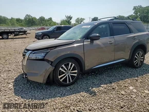 2023 Nissan Pathfinder Platinum with VIN 5N1DR3DK7PC205730, listed as a Copart auction lot 67675005 with 83,150 mi miles and Salvage title. Bid and sale history available at DreamBid. Image 14.