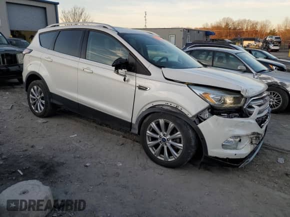 2017 Ford Escape Titanium with VIN 1FMCU9JD3HUC71416, listed as a Copart auction lot 80850384 with 99,838 mi miles and Salvage title. Bid and sale history available at DreamBid. Image 4.