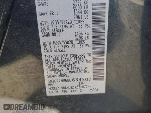 2014 Nissan Pathfinder SV Hybrid with VIN 5N1CR2MM6EC634507, listed as a Copart auction lot 65067715 with 144,623 mi miles and Salvage title. Bid and sale history available at DreamBid. Image 13.