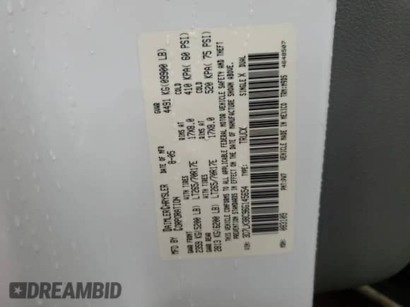 2006 Dodge 3500 Laramie with VIN 3D7LX38C96G145654, listed as a Copart auction lot 75661224 with 278,772 mi miles and Salvage title. Bid and sale history available at DreamBid. Image 14.