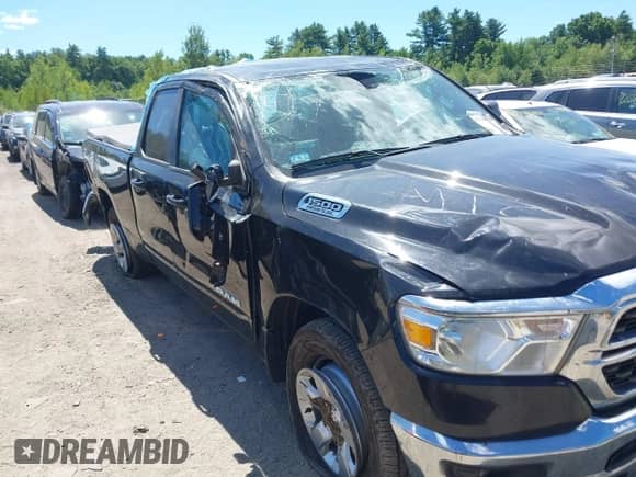2022 Ram 1500 Big Horn with VIN 1C6SRFBT5NN222740, listed as a IAAI auction lot 42765625 with 74,517 mi miles and . Bid and sale history available at DreamBid. Image 6.