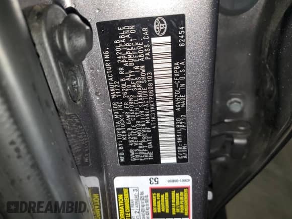 2023 Toyota Camry Hybrid XSE с VIN 4T1K31AK7PU608103, выставлен на аукционе Copart как лот 71901105 с пробегом 65 154 миль миль и Списание • Salvage title. История ставок и продаж доступна на DreamBid. Изображение 13.