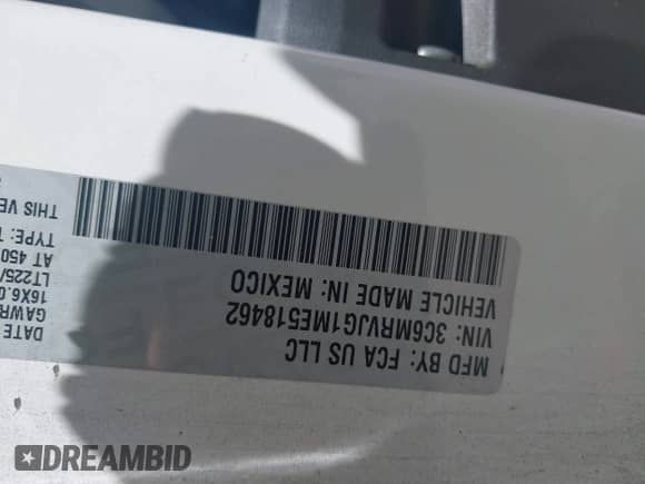 2021 Ram ProMaster Cargo с VIN 3C6MRVJG1ME518462, выставлен на аукционе IAAI как лот 42532390 с пробегом 80 665 миль миль и . История ставок и продаж доступна на DreamBid. Изображение 9.