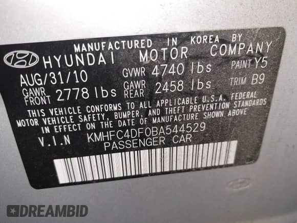 2011 Hyundai Azera Limited с VIN KMHFC4DF0BA544529, выставлен на аукционе IAAI как лот 43022591 с пробегом 103 013 миль миль и . История ставок и продаж доступна на DreamBid. Изображение 9.