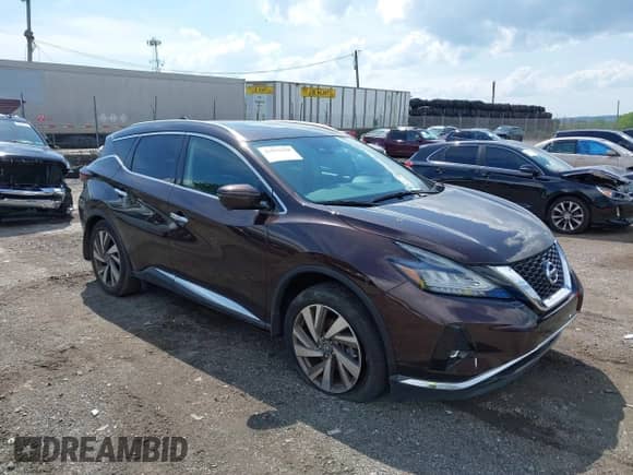 2020 Nissan Murano SL with VIN 5N1AZ2CS7LN132257, listed as a IAAI auction lot 42551938 with 9,718 mi miles and . Bid and sale history available at DreamBid. Image 1.
