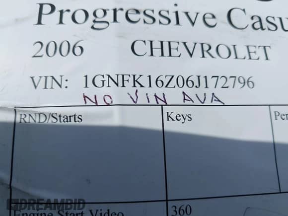 2006 Chevrolet Suburban LS z VIN 1GNFK16Z06J172796, wystawiony jako IAAI lot #42081130 z przebiegiem Nie podano mil oraz . Historia ofert i sprzedaży dostępna na DreamBid. Obrazek 9.