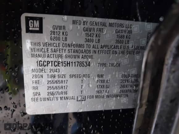 2017 Chevrolet Colorado 4WD LT с VIN 1GCPTCE15H1178534, выставлен на аукционе IAAI как лот 41238688 с пробегом 113 826 миль миль и . История ставок и продаж доступна на DreamBid. Изображение 9.