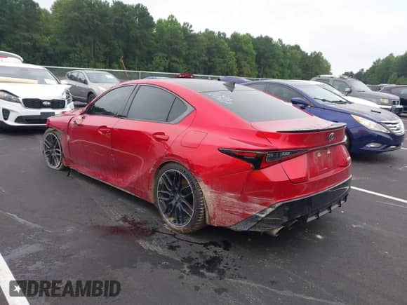 2023 Lexus IS 500 F Sport Performance Premium z VIN JTHAP1D25P5004199, wystawiony jako IAAI lot #42940556 z przebiegiem 26 389 mil mil oraz . Historia ofert i sprzedaży dostępna na DreamBid. Obrazek 3.